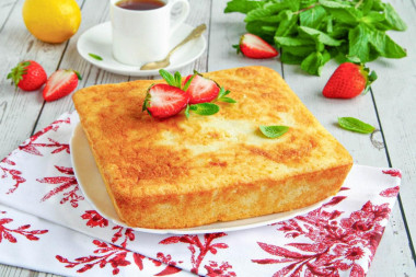 Пышный манник на кефире в духовке рассыпчатый