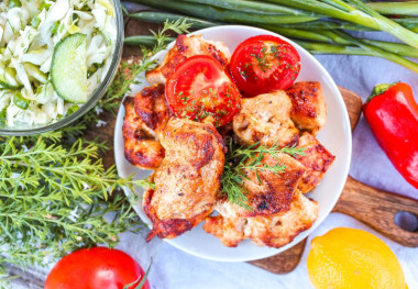 Шашлык из куриной грудки на мангале