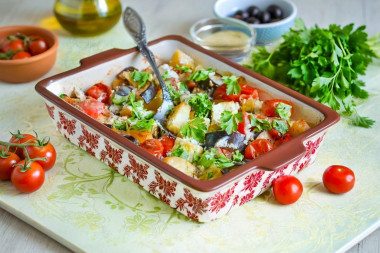 Запеченные овощи в сметане в духовке