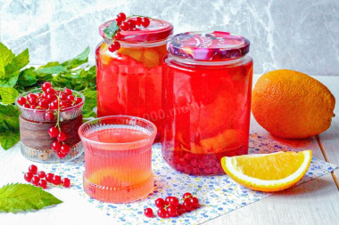 Компот из красной смородины с апельсином на зиму