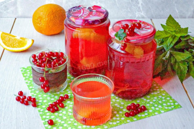 Компот из красной смородины с апельсином на зиму
