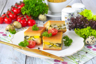 Заливной пирог из теста на сливочном масле с яйцом в духовке