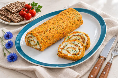 Морковный рулет из моркови и плавленного сыра