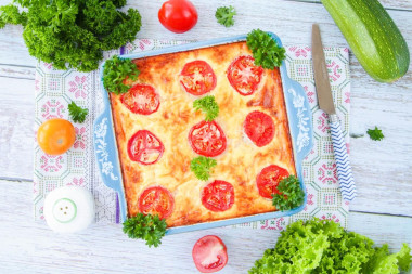 Кабачки с фаршем и картофелем в духовке