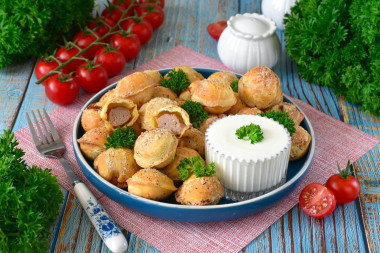 Замороженные жареные пельмени в аэрогриле