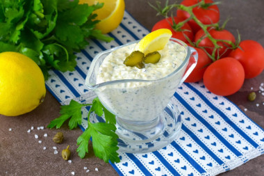 Соус Тартар с майонезом и солеными огурцами