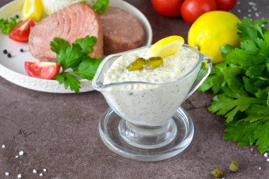 Соус Тартар с майонезом и солеными огурцами