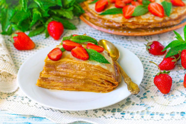 Блинный торт со сгущенкой