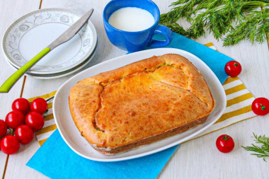 Заливной пирог с яйцом в духовке