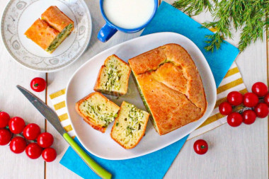 Заливной пирог с яйцом в духовке