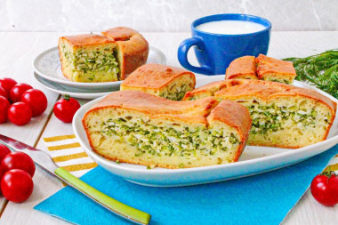 Заливной пирог с яйцом в духовке