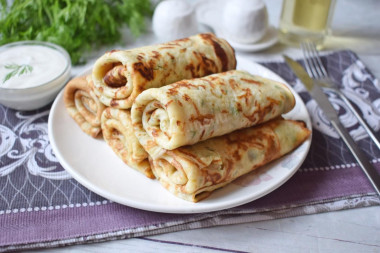 Блины с сыром и зеленью