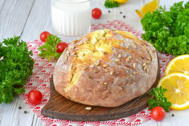 Пышный и ароматный хлеб из творога без дрожжей
