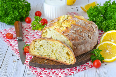 Пышный и ароматный хлеб из творога без дрожжей