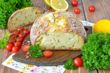 Пышный и ароматный хлеб из творога без дрожжей