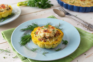 Фаршированные патиссоны в духовке с фаршем