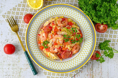 Паэлья с креветками