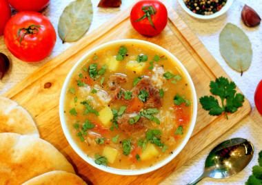 Суп Харчо с картошкой и рисом