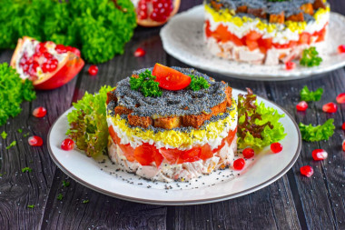 Салат курица под кайфом с маком