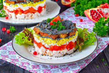 Салат курица под кайфом с маком