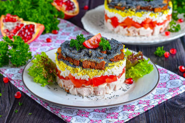 Салат курица под кайфом с маком