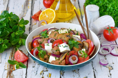 Салат грибы курица помидоры мой любимый