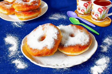 Пончики на сковороде на дрожжах домашние