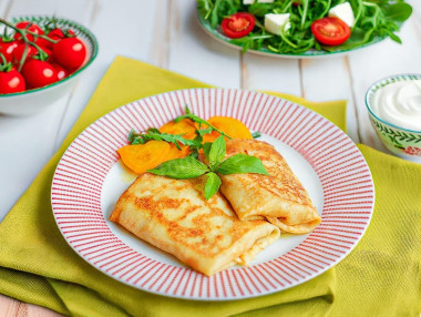 Блины с ветчиной и сыром