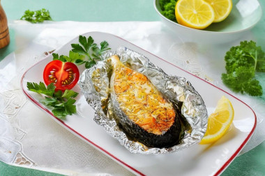 Стейк форели в духовке в фольге