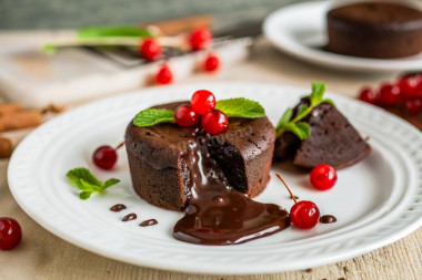 Шоколадный фондан с жидкой начинкой