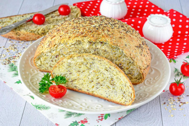 Хлеб с семенами льна и подсолнечника