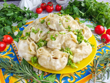 Постные манты с картошкой и тыквой
