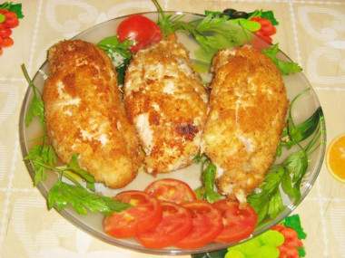 Куриное филе фаршированное грибами и сыром на сковороде