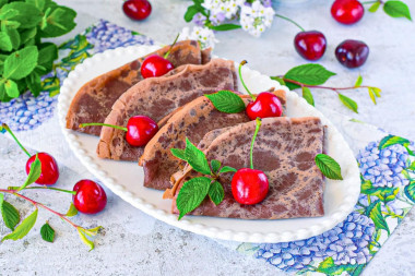 Шоколадные блины на молоке