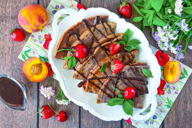 Шоколадные блины на молоке