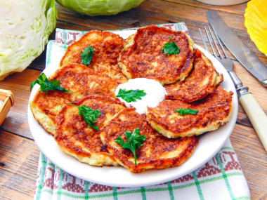 Капустные оладьи из капусты