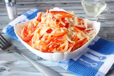 Салат из капусты с болгарским перцем морковью и уксусом