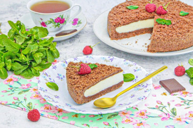 Шоколадный пирог с творогом