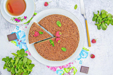 Шоколадный пирог с творогом