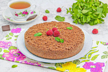 Шоколадный пирог с творогом