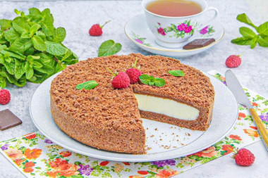 Шоколадный пирог с творогом