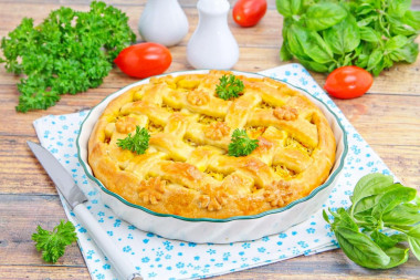 Бездрожжевой пирог с капустой в духовке