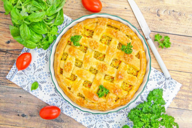 Бездрожжевой пирог с капустой в духовке