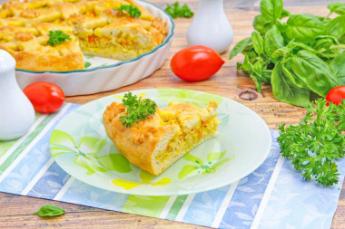 Бездрожжевой пирог с капустой в духовке