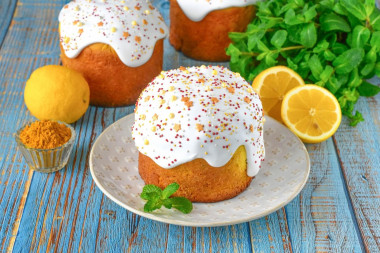 Пасхальный кулич лимоном с цедрой лимона