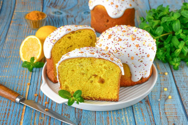 Пасхальный кулич лимоном с цедрой лимона