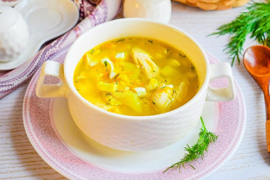 Суп с яйцом и курицей