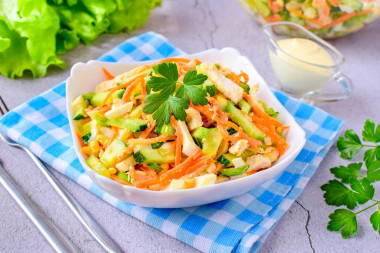 Салат морковь корейская яйца курица огурцы майонез