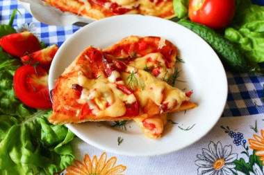Быстрая пицца на молоке без дрожжей