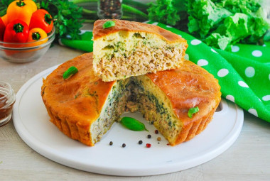 Заливной пирог с мясом на кефире простой